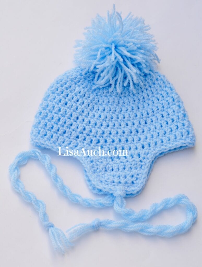 crochet baby hat with earflaps