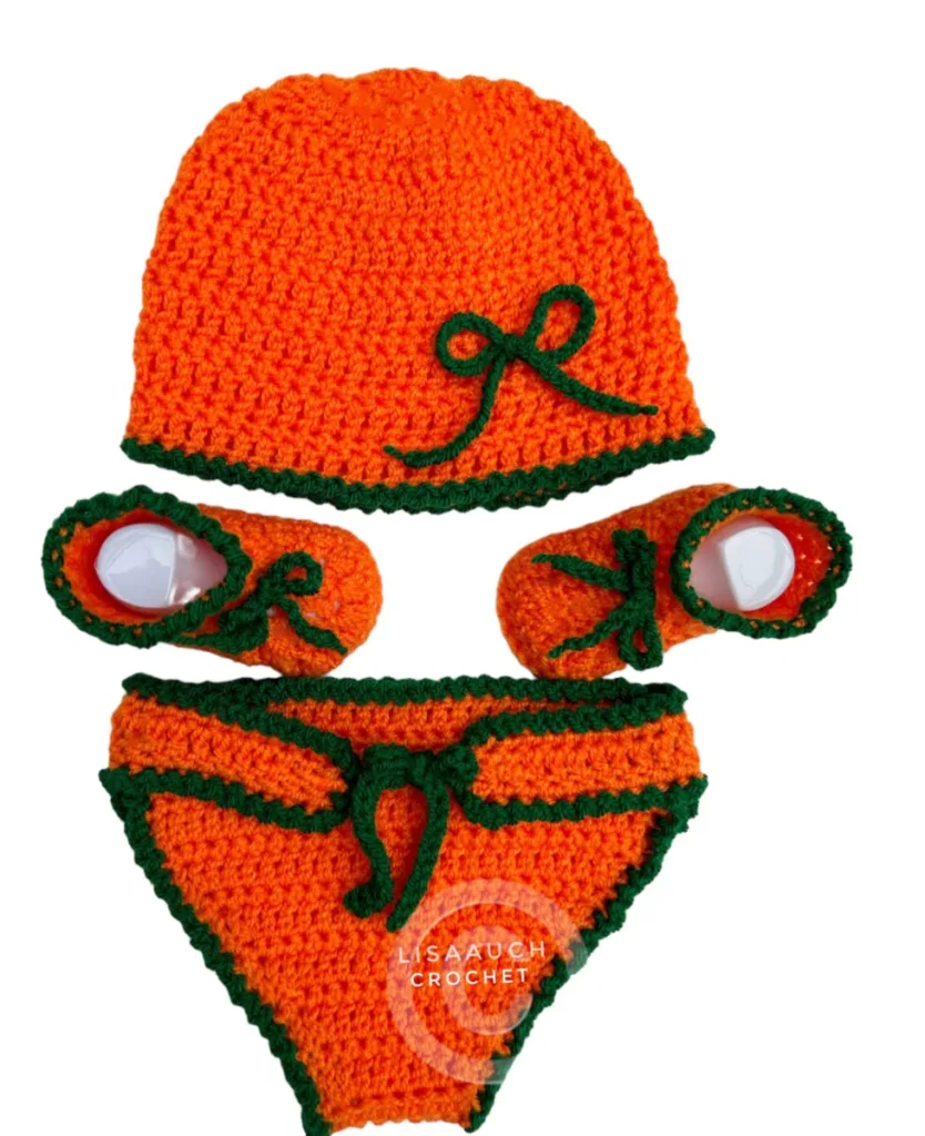 pumpkin crochet baby patterns hat booties diaper cover