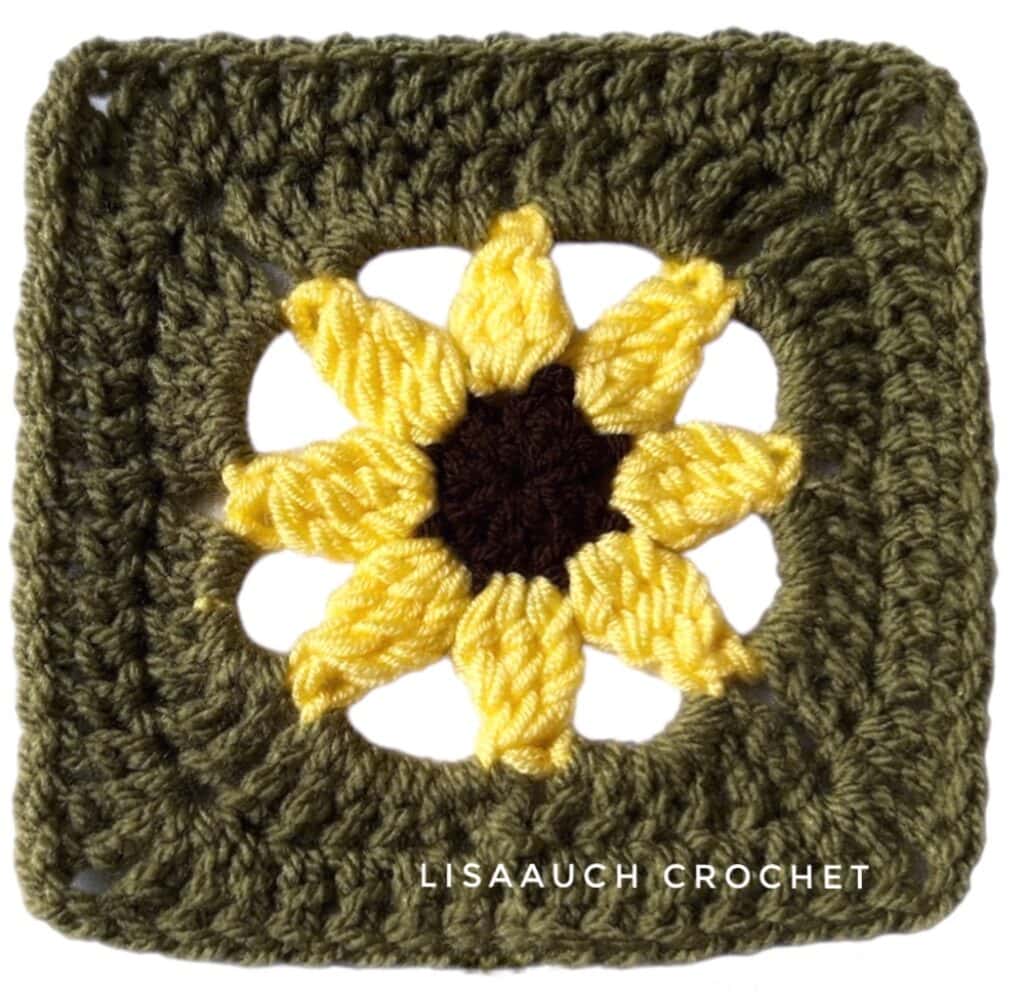 sunflower square 8 petal sunflower square crochet pattern free