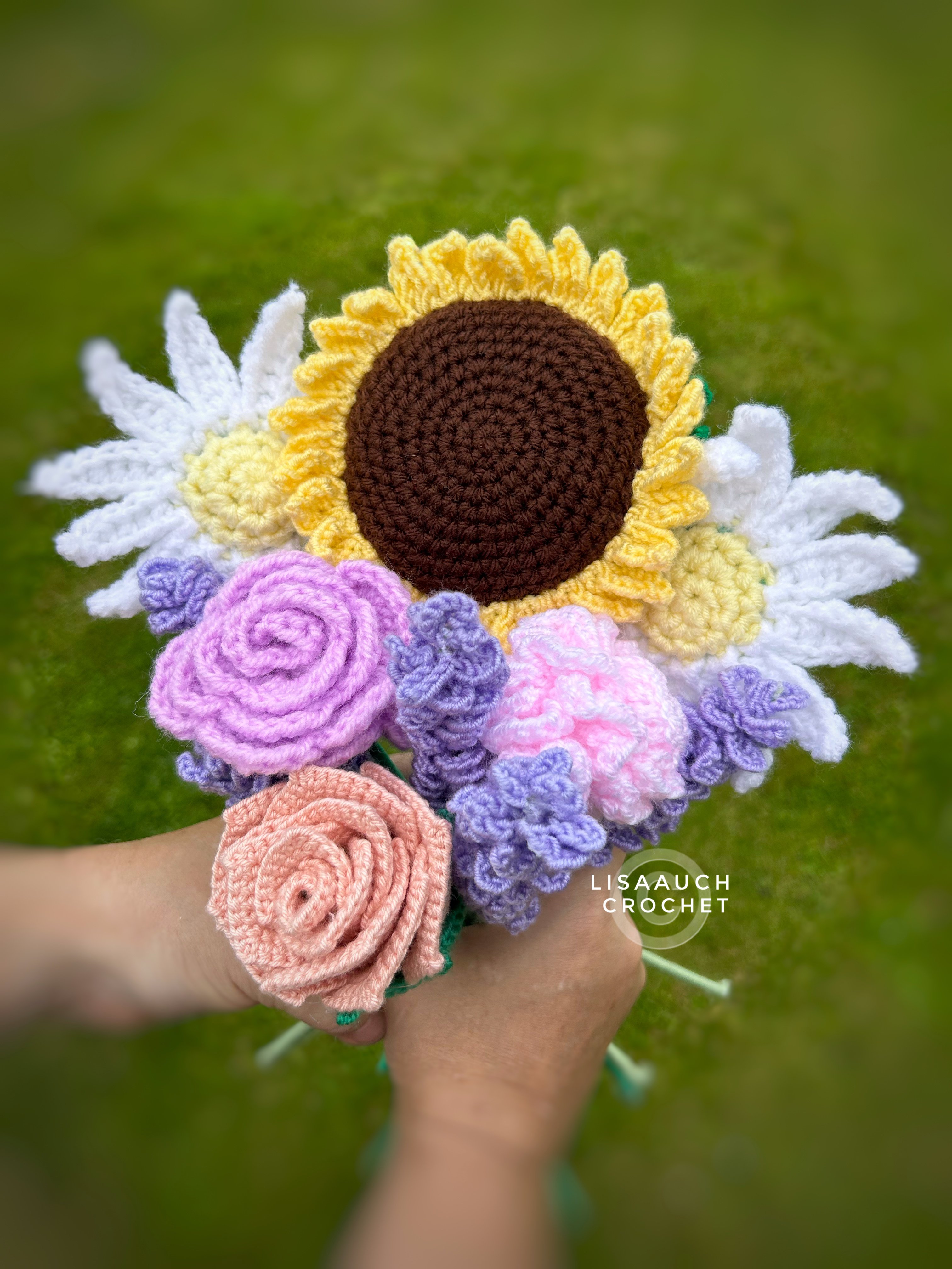 FREE Sunflower Crochet Patterns by LisaAuch Crochet