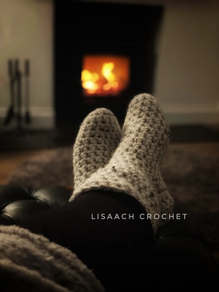 crochet slipper socks warm cosy footies