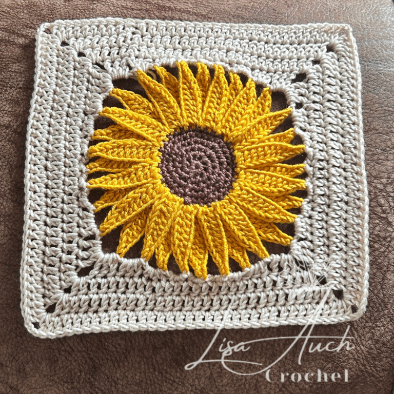 crochet sunflower granny square free pattern