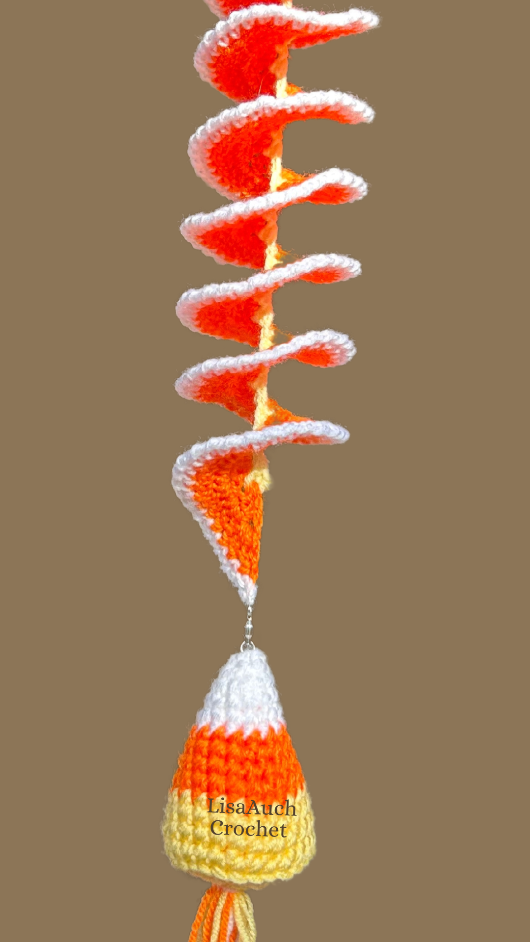 Halloween Decor Candy Corn windspinner Crochet Pattern FREE
