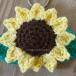 easy crochet sunflower keychain pattern FREE LisaAuch Crochet