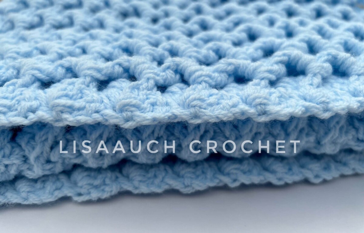 Baby Knit Shawl Blanket – Crochet Pink Blue Christening Wrap – 100x100cm – Boxed – Portugal