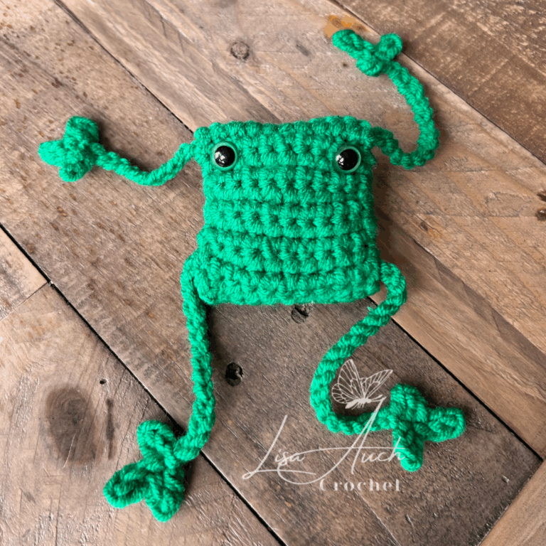 leggy frog fidget toy - emotional support crochet toy patterns EASY