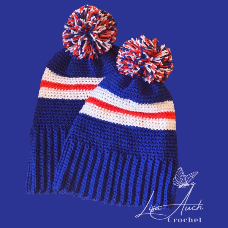 Team colours crochet hat pattern free - free beanie hat pattern for game day 7 sizes pattern by lisaauch crochet