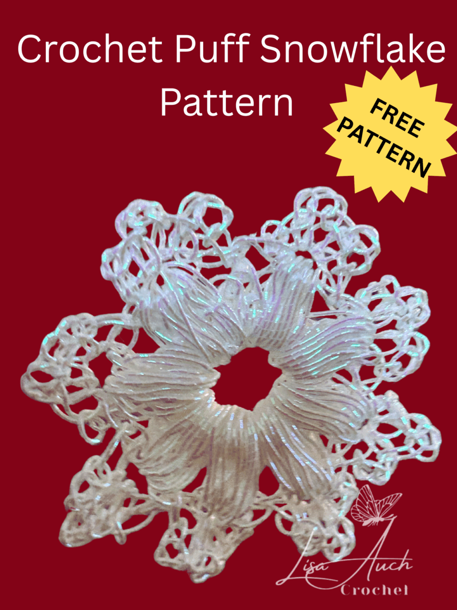 crochet puff snowflake pattern free 