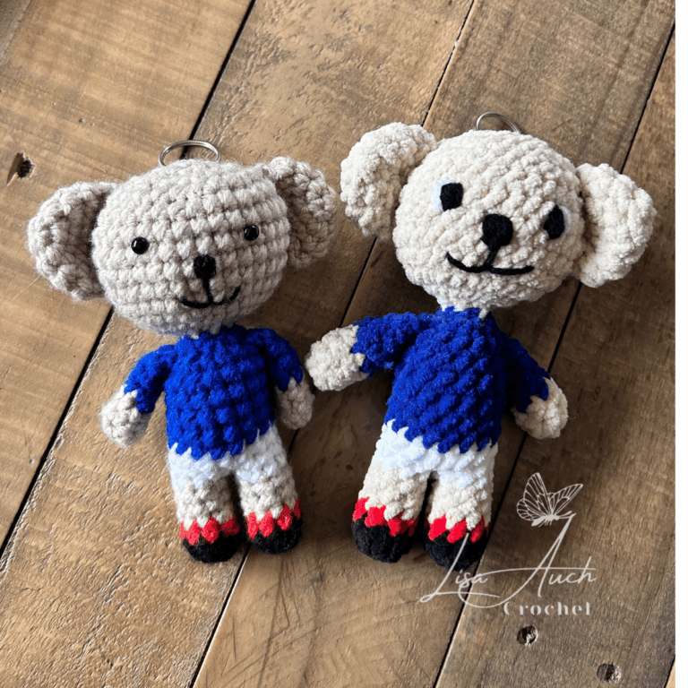 mini mascot team crochet teddy pattern FREE - lisaauch crochet