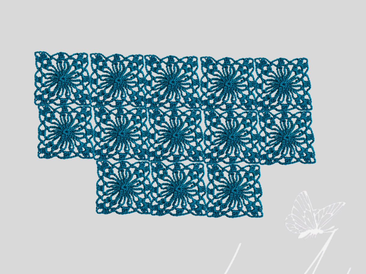 CROCHET LACY TOP MADE WITH SQUARE FLOWER MOTIFS