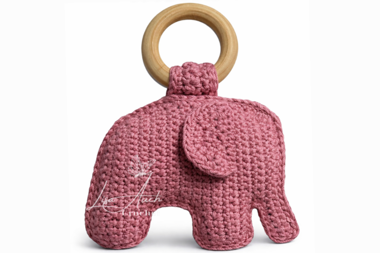 crochet elephant teether pattern flat crochet elephant pattern, baby teething toy crochet pattern
