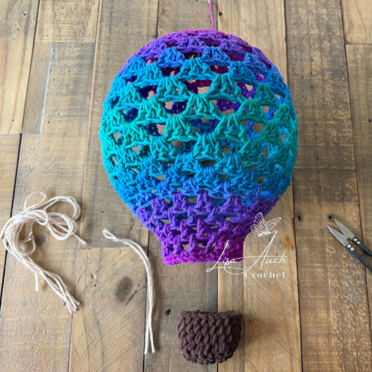 How to add ties for your crochet hot air balloon pattern