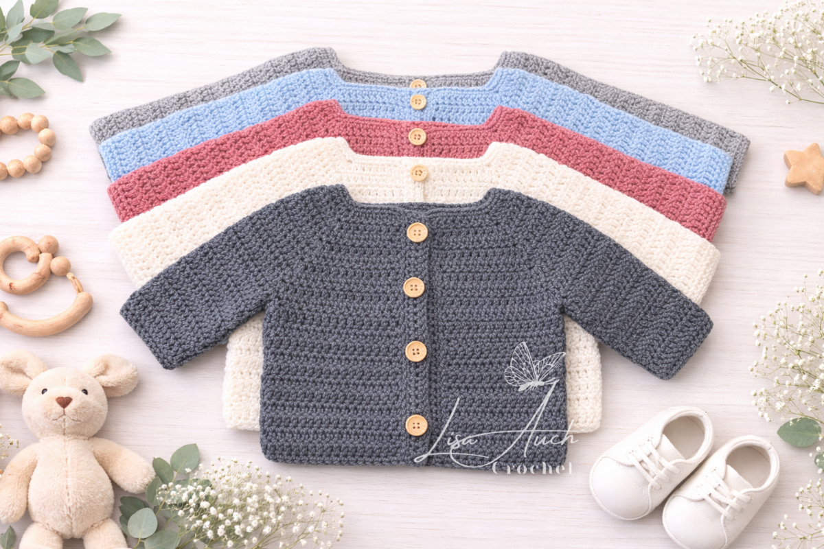 crochet baby cardigan pattern newborn to 24 months toddler sizes