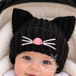 Easy crochet baby cat hat pattern