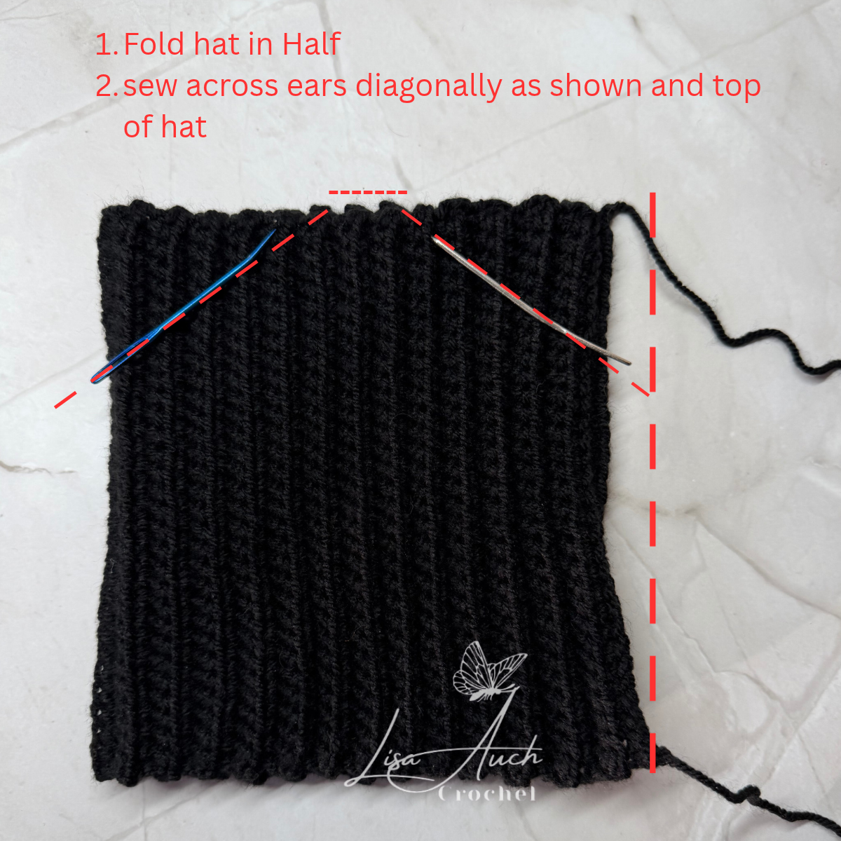 Cute crochet baby cat hat pattern with simple cat ears, free pattern available for newborn to toddler.
