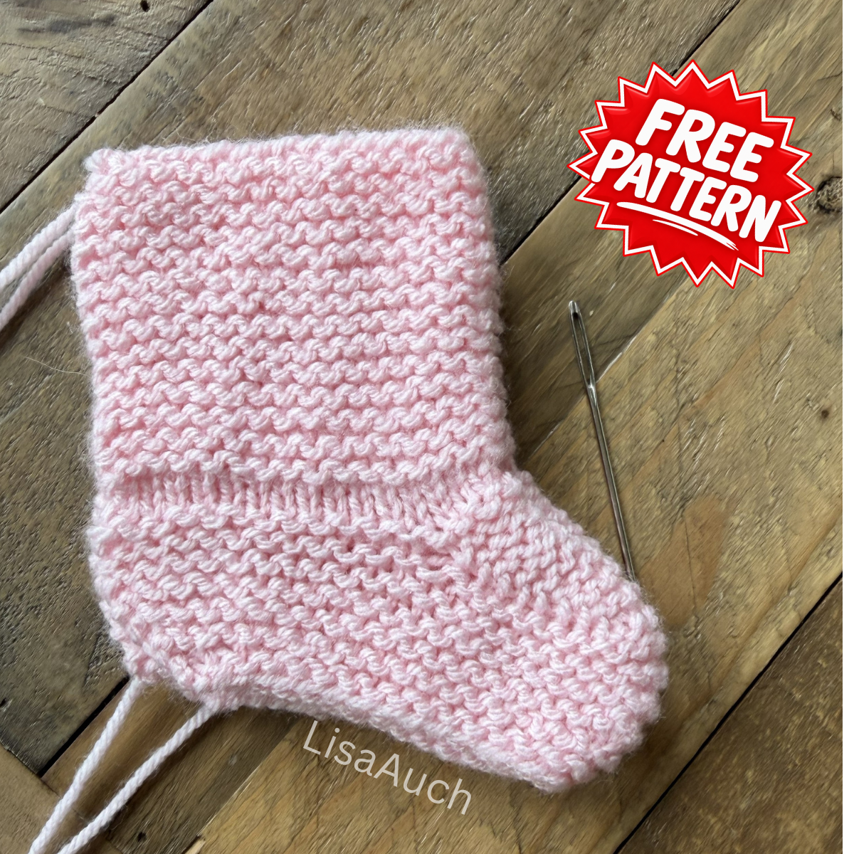 Easy flat knit baby booties pattern