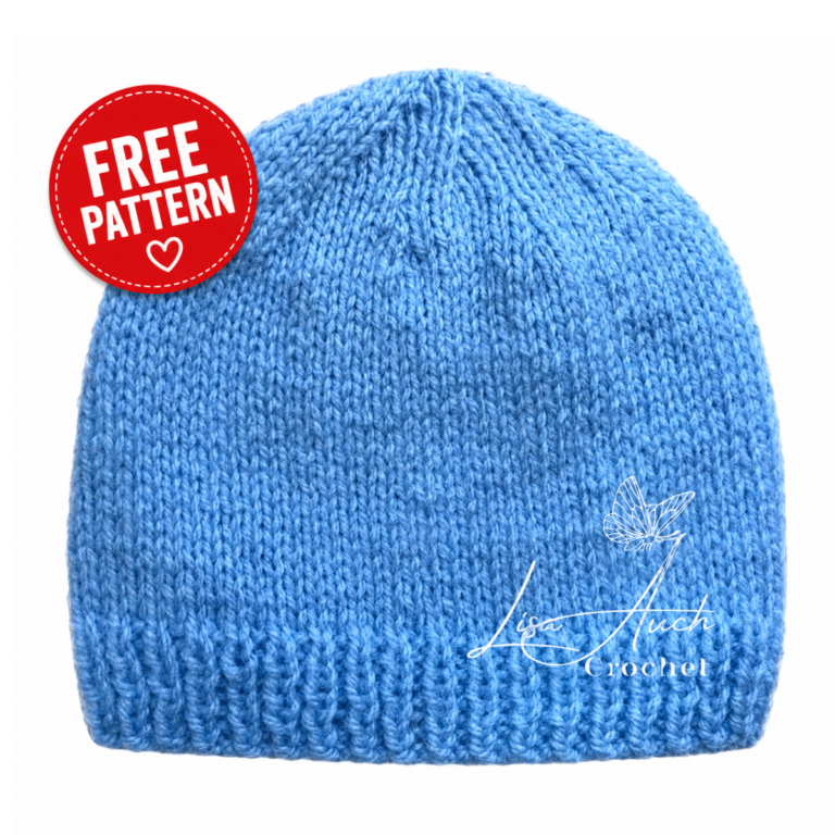 easy newborn knit hat pattern (straight needles) LisaAuch