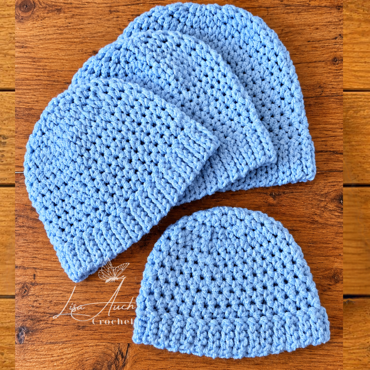 Quick crochet baby hat pattern 4 sizes